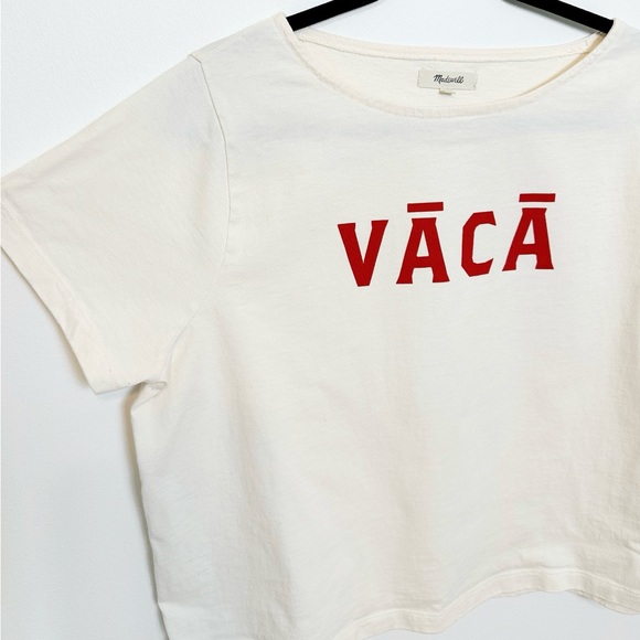 Madewell Off-White Vacay Boxy Tee, size Large - Picture 7 of 7